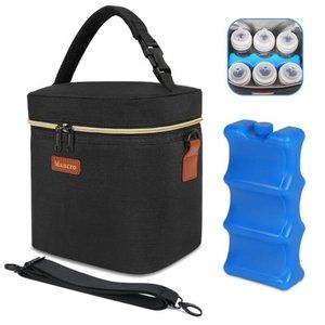Breastmilk Cooler Bag with Ice Pack, Fits 6 Baby Bottles Up to 9 Ounce Insulated